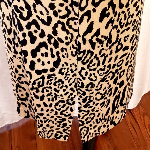 Chico's Cheetah Print Mock Neck Midi Shift Stretch Dress | Size 3 (16/18) | NWT - Picture 5 of 10